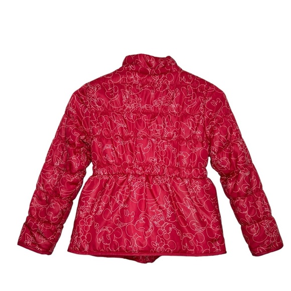 Girls Minnie Mouse Disney Pink Puffer Jacket Size 7/8 - Picture 3 of 13